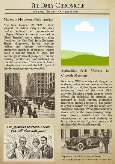 1920s Newspaper Template
